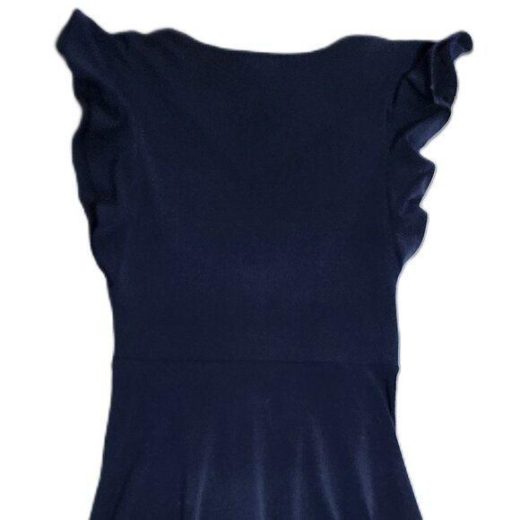 Ann Taylor Factory Women Size XXSP Navy V Neck Flutter Sleeve A Line Dress - Picture 6 of 7